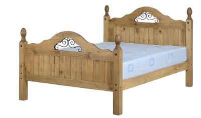 4ft6 Scroll High Foot End Bed