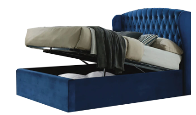 Double Ottoman Bed Blue